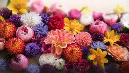 Naklejka premium hd wallpaper displaying a breathtaking array of beautiful flowers