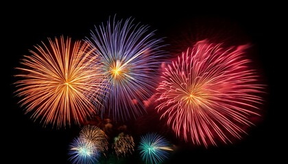 fireworks colors in the night sky fireworks stock image in black background