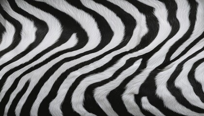 seamless vertical zebra skin or tiger stripe pattern tileable black and white safari wildlife animal print background texture monochrome warbled abstract wavy wonky glitch lines fur coat generative a