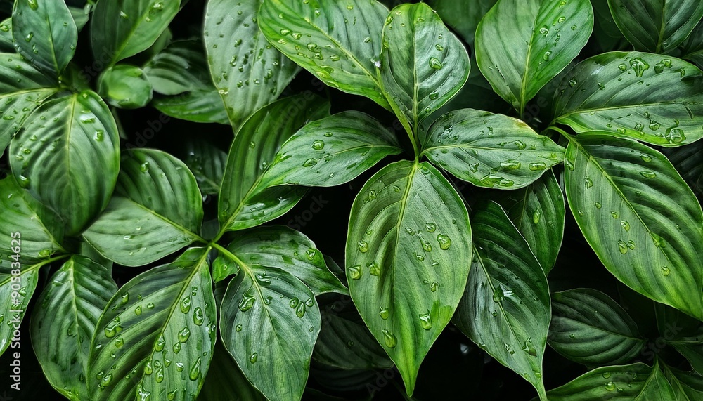 Canvas Prints background of calanthe leaf hd decorate with water drops background wallpaper desktop wallpaper