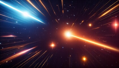 Obraz premium abstract background of outer space with ultra bright stars and comets on the theme of explosions and life in space
