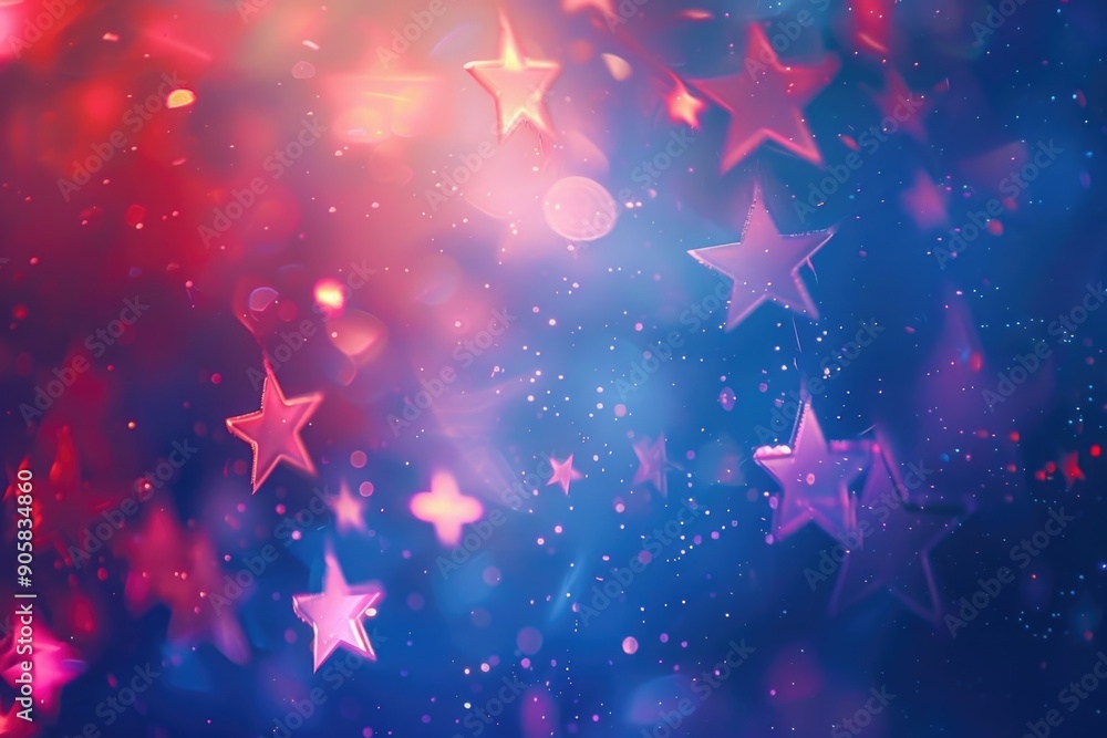 Poster a collection of stars floating in the air, often used as a decorative element for parties or special