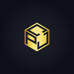 Obraz premium PJC logo. P J C design. White PJC letter. PJC, P J C letter logo design. P J C letter logo design in GOLD, GOLDEN LOGO, THREE, style. letter logo set in one artboard. P J C letter logo vector design.