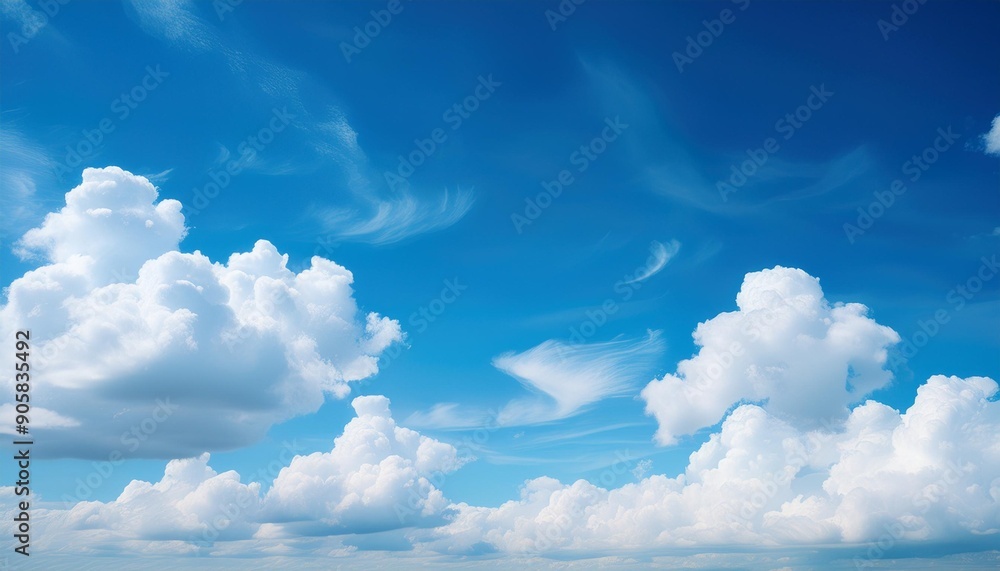 Canvas Prints beautiful painted blue sky with light white clouds in the background