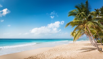 Obraz premium summer beach and palm trees wallpaper background