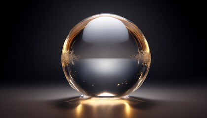 crystal ball on dark background 3d render abstract background
