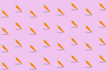 seamless pattern with carrots on pink background