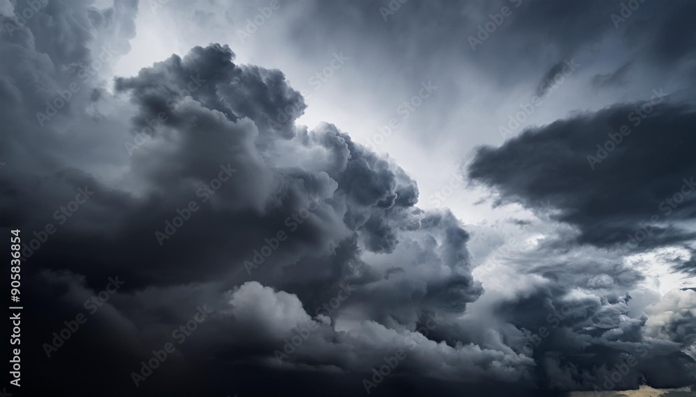 Canvas Prints the dark sky had clouds gathered to the left and a strong storm before it rained bad or moody weathe