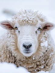 sheep isolated on winter background
