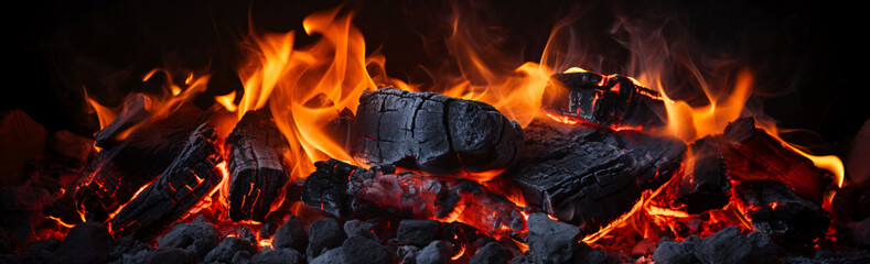 Abstract background of burning coals from a fire