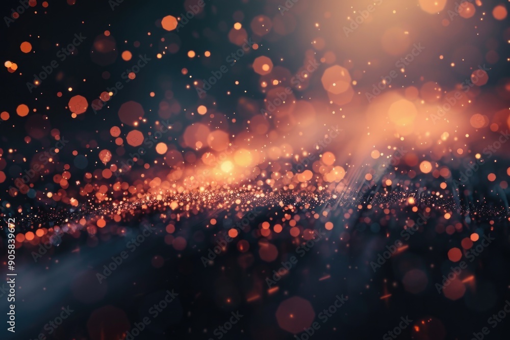 Aufkleber A blurry image of a dark background with orange lights, ideal for use in scenes where a mysterious or eerie atmosphere is desired