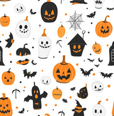 simple halloween elements, complicated, halloween day, white background 