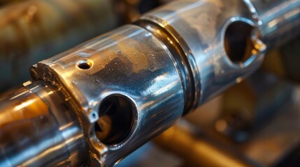 Naklejka premium Despite their small size the joints of a drive shaft are built to withstand immense pressure and torque as demonstrated by the thick walls and reinforced edges in this closeup shot.