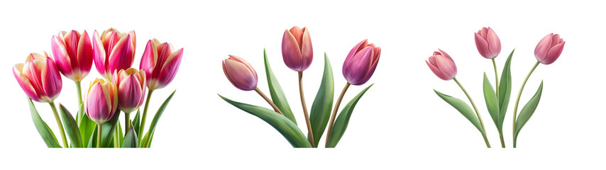 Tulip with Buds on a Transparent Background – Perfect for Greeting Cards and Floral Marketing