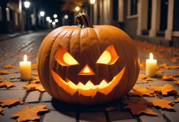 Obraz premium celebration, halloween, pumpkin, close-up, urban