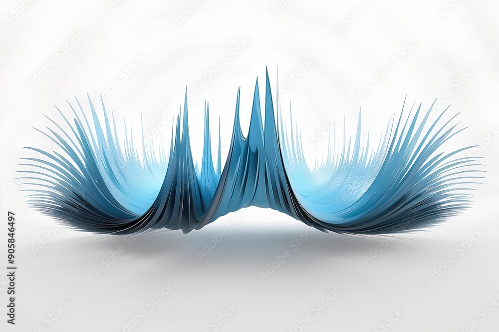 Poster digital design with blue hues forming a modern wave shape, offering a visually dynamic and abstract 