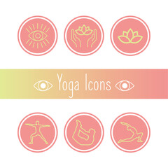 Set of Yoga Icons Vector