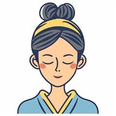 Fototapeta premium Smiling Woman with Eyes Closed
