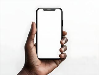 Close Up of Hand Holding an iPhone with Blank Screen