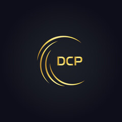 DCP logo. D C P design. White DCP letter. DCP, D C P letter logo design. D C P letter logo design in GOLD, GOLDEN LOGO, THREE, style. letter logo set in one artboard. D C P letter logo vector design.