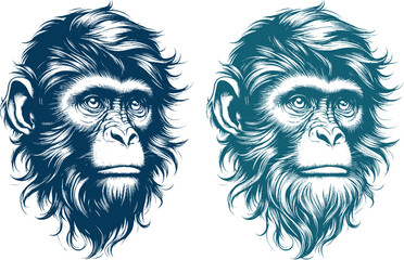 monkey tattoo vector