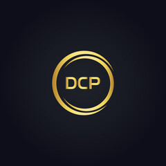 DCP logo. D C P design. White DCP letter. DCP, D C P letter logo design. D C P letter logo design in GOLD, GOLDEN LOGO, THREE, style. letter logo set in one artboard. D C P letter logo vector design.