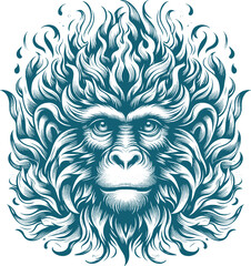 monkey tattoo vector