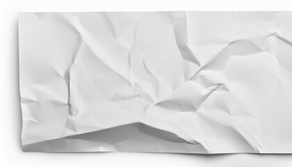 white crumpled and creased paper poster texture isolated on white background