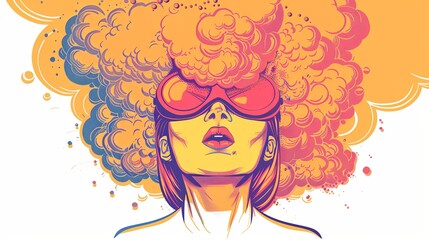 Woman with Clouds in her Hair