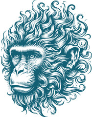 monkey tattoo vector