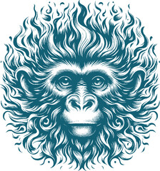 monkey tattoo vector