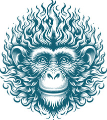 monkey tattoo vector