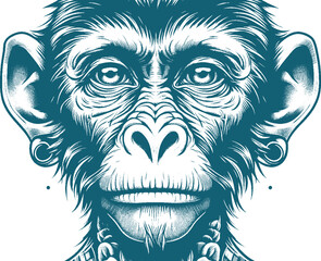 monkey tattoo vector