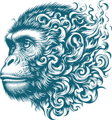 monkey tattoo vector