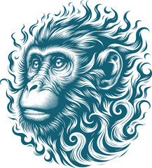 monkey tattoo vector