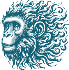 monkey tattoo vector