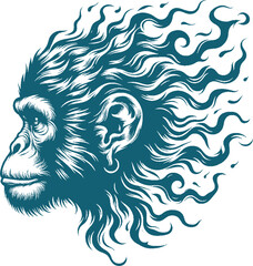 monkey tattoo vector
