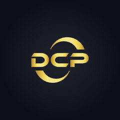 DCP logo. D C P design. White DCP letter. DCP, D C P letter logo design. D C P letter logo design in GOLD, GOLDEN LOGO, THREE, style. letter logo set in one artboard. D C P letter logo vector design.