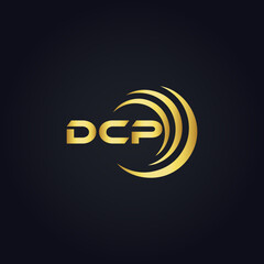 DCP logo. D C P design. White DCP letter. DCP, D C P letter logo design. D C P letter logo design in GOLD, GOLDEN LOGO, THREE, style. letter logo set in one artboard. D C P letter logo vector design.
