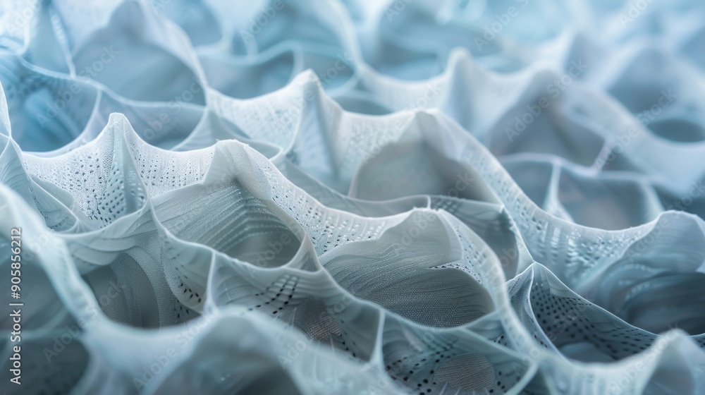 Poster delicate ridges and valleys can be seen on the surface of the air filter creating a textured and int