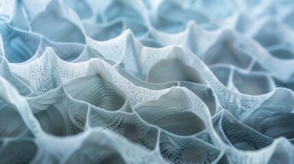 Delicate ridges and valleys can be seen on the surface of the air filter creating a textured and intricate design that helps to harmful contaminants.