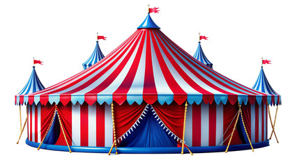Circus Tent on Transparent Background. Perfect for Event and Entertainment Graphics, Isolated On Transparent Background, Png Cut Out