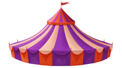 Circus Tent on Transparent Background. Perfect for Event and Entertainment Graphics