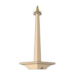 the national monument of indonesia (monas) Isolated on White