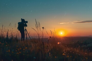 Obraz premium Captivating sunset astronomy nature photography outdoors in serene and natural setting