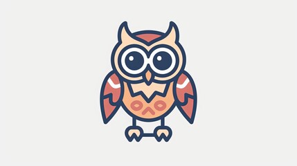 Cute Cartoon Owl with Big Eyes
