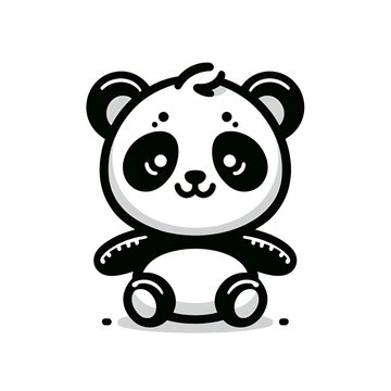 panda bear black and white