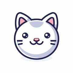 Cute Cartoon Cat Face