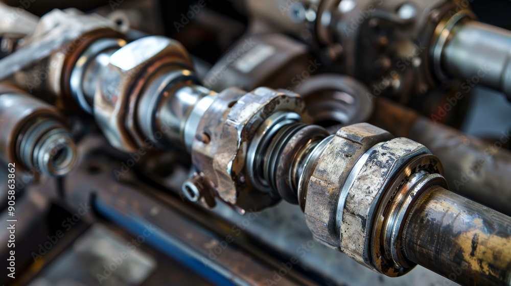 Poster in this image we see the unique shapes and patterns of the drive shafts various components each fitt