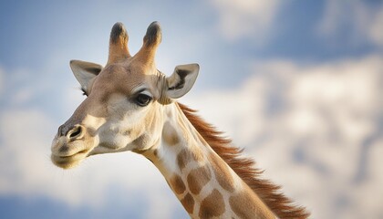 Naklejka premium Giraffe in the blue sky 